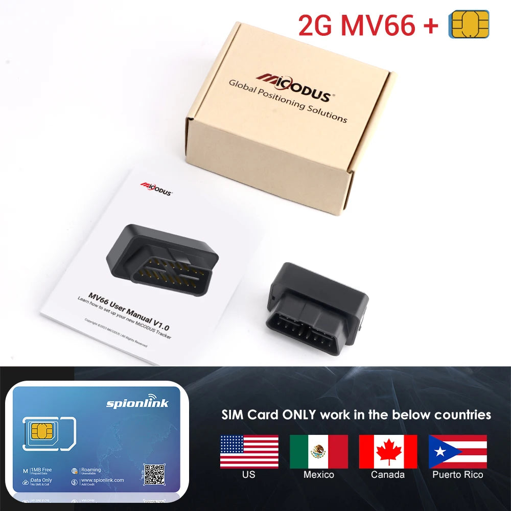 MiCODUS OBD GPS Tracker MV66 Realtime Mini GPS Tracker for Car Tracking Device Shake Move Alert Geofence Free APP
